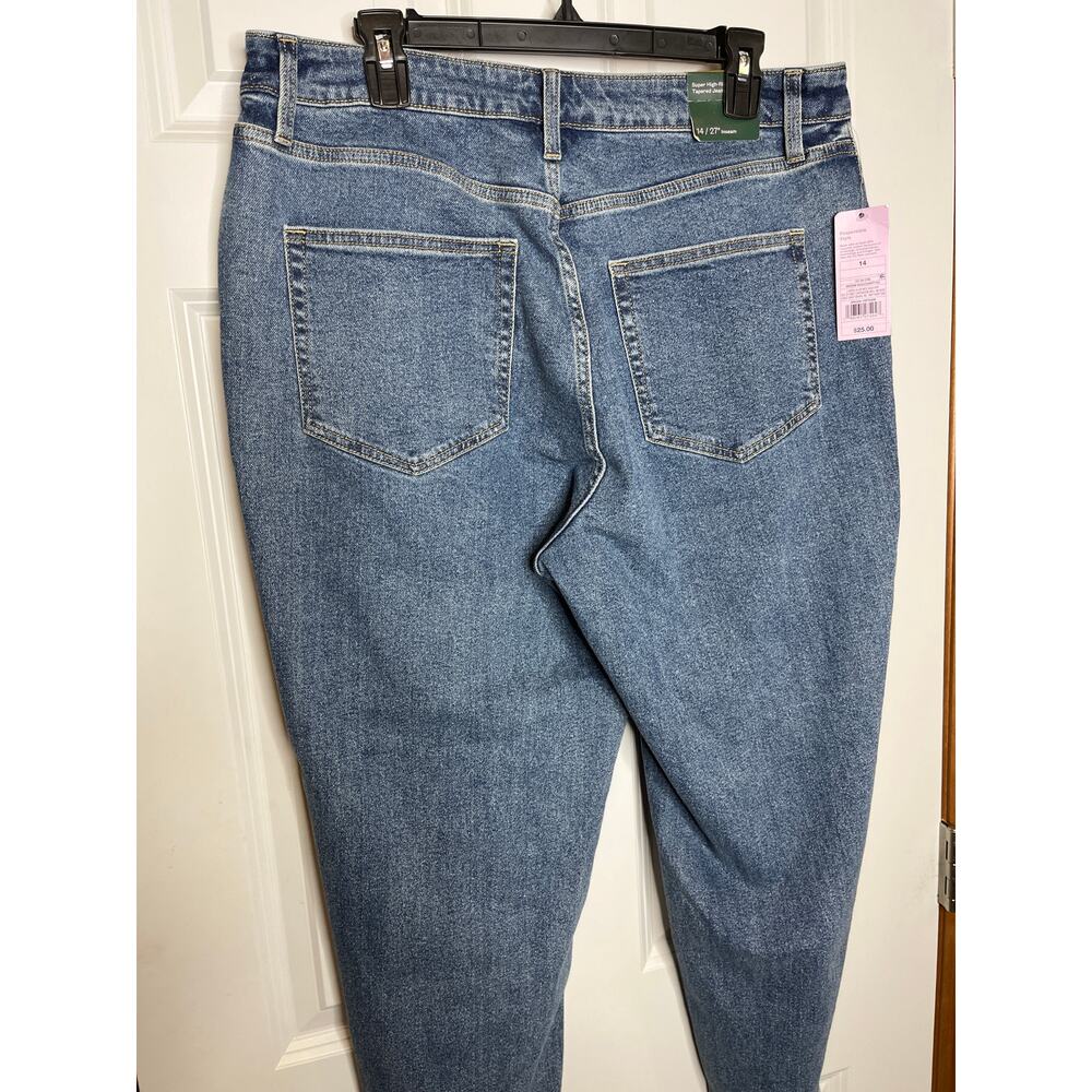 Wild Fable NEW Super High Rise Tapered Jean Plus Size 14 Blue Denim - Picture 2 of 9